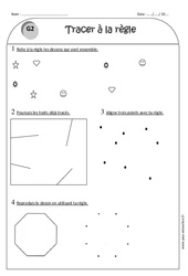 Utiliser la règle - Tracer - Exercices  : Primaire 2 - PDF à imprimer