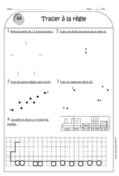 Tracer à la règle - Exercices corrigés : Primaire 2 - PDF à imprimer
