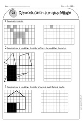 Reproduction sur quadrillage - Exercices  : Primaire 2 - PDF à imprimer