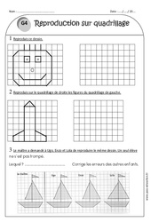 Quadrillage - Reproduction - Exercices corrigés : Primaire 2 - PDF à imprimer