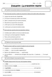Proposition relative - Examen Evaluation : Primaire 4 - PDF à imprimer