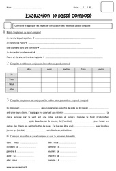 Passé composé - Examen Evaluation : Primaire 5 - PDF à imprimer