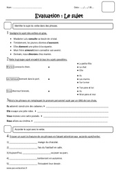Sujet - Groupe sujet - Examen Evaluation : Primaire 3 - PDF à imprimer
