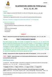 Présent des verbes du 3 ème groupe en - ir, - re, - oir , - dre - Séquence - Fiche de préparation : Primaire 5 - PDF à imprimer