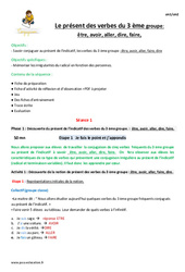 Présent des verbes du 3 ème groupe - Séquence - Fiche de préparation : Primaire 5 - PDF à imprimer
