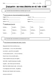 Noms féminins en [té] - [tée], [é] [ée] - Examen Evaluation : Primaire 3 - PDF à imprimer