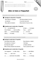 Aller et faire à l’imparfait - Examen Evaluation - Bilan : Primaire 3 - PDF à imprimer