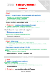 Semaine 4 - Cahier journal - PES - Stagiaires, jeunes profs... : Primaire 4 - PDF à imprimer