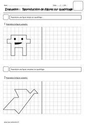 Reproduction de figures sur quadrillage - Examen Evaluation : Primaire 3 - PDF à imprimer