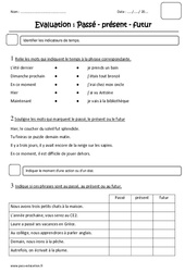 Passé - présent - futur - Examen Evaluation : Primaire 2 - PDF à imprimer