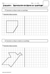 Reproduire une figure sur quadrillage - Examen Evaluation : Primaire 2 - PDF à imprimer