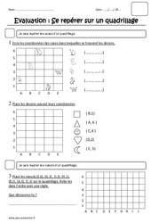 Se repérer sur un quadrillage - Examen Evaluation : Primaire 2 - PDF à imprimer