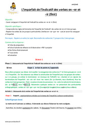 Imparfait de l’indicatif des verbes en - er et - ir - Séquence - Fiche de préparation : Primaire 5 - PDF à imprimer