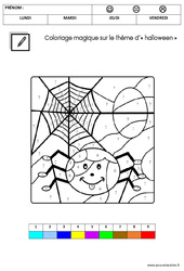 Coloriage magique d'Halloween : Maternelle 2 - PDF à imprimer