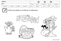 Coloriage thème Halloween : Maternelle 2 - PDF à imprimer