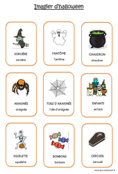 Imagier d'Halloween en 2 polices : Maternelle 1 - PDF à imprimer