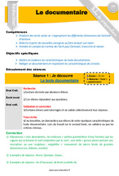 Rédiger un texte documentaire - Séquence - Fiche de préparation : Primaire 4, 5 - PDF à imprimer