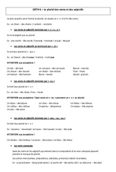 Pluriel des noms et des adjectifs - Cours, Leçon - Orthographe : Primaire 4 - PDF à imprimer