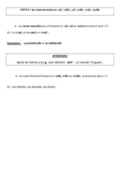 Noms terminés en - ail, - aille, - eil, - eille - Cours, Leçon - Vocabulaire : Primaire 4 - PDF à imprimer