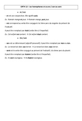 et ou est / son ou sont - Cours, Leçon - Homophones : Primaire 3 - PDF à imprimer