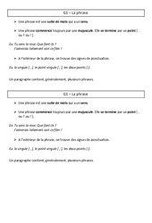 Phrase - Cours, Leçon : Primaire 3 - PDF à imprimer