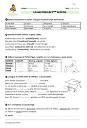 Passé simple des 3 èmes personnes - Exercices avec correction : Primaire 4 - PDF à imprimer