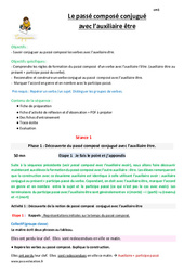 Passé composé conjugué avec l’auxiliaire être - Séquence - Fiche de préparation : Primaire 4 - PDF à imprimer