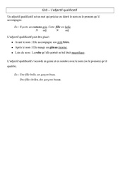Adjectif qualificatif - Cours, Leçon - Grammaire : Primaire 4 - PDF à imprimer