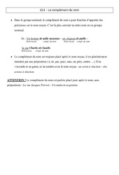 Complément du nom - Cours, Leçon - Grammaire : Primaire 4 - PDF à imprimer