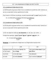 Compléments d’objet - Cours, Leçon - Grammaire : Primaire 4 - PDF à imprimer