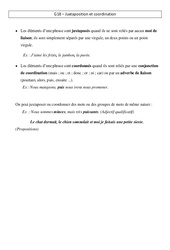 Juxtaposition et coordination - Cours, Leçon - Grammaire : Primaire 5 - PDF à imprimer