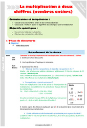 Multiplication à deux chiffres (nombres entiers) - Séquence - Fiche de préparation : Primaire 4 - PDF à imprimer