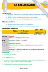 Calligramme - Rédaction - Textes poétiques - Séquence - Fiche de préparation : Primaire 4, 5 - PDF à imprimer