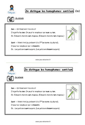 Comment distinguer les homophones - Fiches sont/son - Cours, Leçon : Primaire 4 - PDF à imprimer