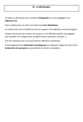 Dictionnaire - Cours, Leçon - Vocabulaire : Primaire 5 - PDF à imprimer