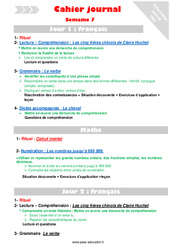 Semaine 7 - Cahier journal - PES - Stagiaires, jeunes profs... : Primaire 4 - PDF à imprimer