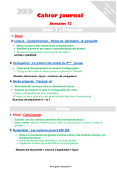 Semaine 10 - Cahier journal - PES - Stagiaires, jeunes profs... : Primaire 4 - PDF à imprimer
