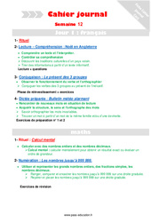 Semaine 12 - Cahier journal - PES - Stagiaires, jeunes profs... : Primaire 4 - PDF à imprimer