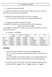 Imparfait de l’indicatif - Cours, Leçon - Conjugaison : Primaire 4 - PDF à imprimer