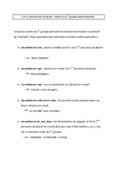 Présent de l’indicatif, verbes du 1er groupe - Cours, Leçon - Conjugaison : Primaire 4 - PDF à imprimer