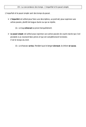 Concordance des temps - Fiches Imparfait et le passé simple - Cours, Leçon - Conjugaison : Primaire 5 - PDF à imprimer