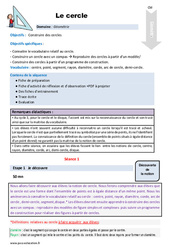 Le cercle - Séquence - Fiche de préparation : Primaire 4 - PDF à imprimer