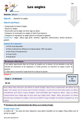 Les angles - Séquence - Fiche de préparation : Primaire 5 - PDF à imprimer