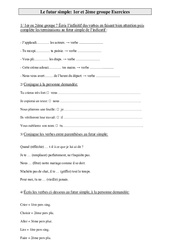 1er ème groupe - Futur simple - Exercices - Conjugaison : Primaire 3 - PDF à imprimer