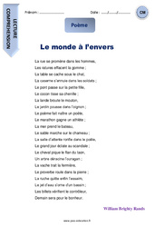 Le monde à l’envers - Poème - Lecture : Primaire 4 - PDF à imprimer
