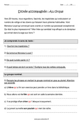 Au cirque - Dictée accompagnée n°12 : Primaire 5 - Cycle 3 - PDF à imprimer