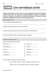 Une merveilleuse soirée - Dictée accompagnée n°27 : Primaire 5 - Cycle 3 - PDF à imprimer