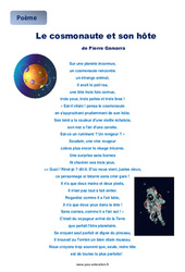 Le cosmonaute et son hôte - Poème - Lecture : Primaire 5 - PDF à imprimer
