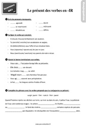 Le présent des verbes en - ir - Exercices, révisions : Primaire 4 - PDF à imprimer