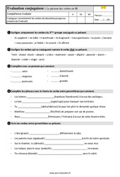 Le présent des verbes en - ir - Évaluation, bilan : Primaire 4 - PDF à imprimer